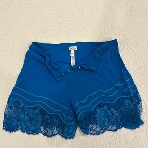 La Perla Teal Lace Trim Pajama Shortz
